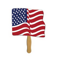 Flag Digital Sandwiched Fan w/ Wood Stick